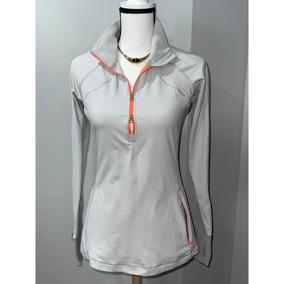 Lululemon Race With Grace 1/2 Zip Size 6 White Silver Spoon, Slim Fit Sale!!! - Picture 3 of 15